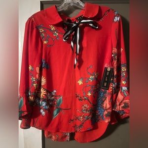 Beautiful red flora blouse New
